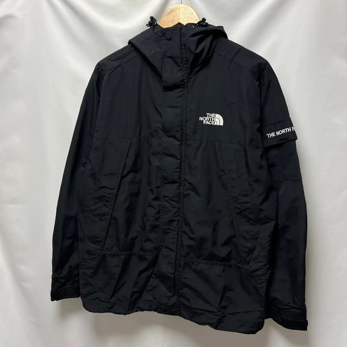 正規品/L THE NORTH FACE ザノースフェイス サイドポケット ロゴ ブラック ウィンドブレーカー