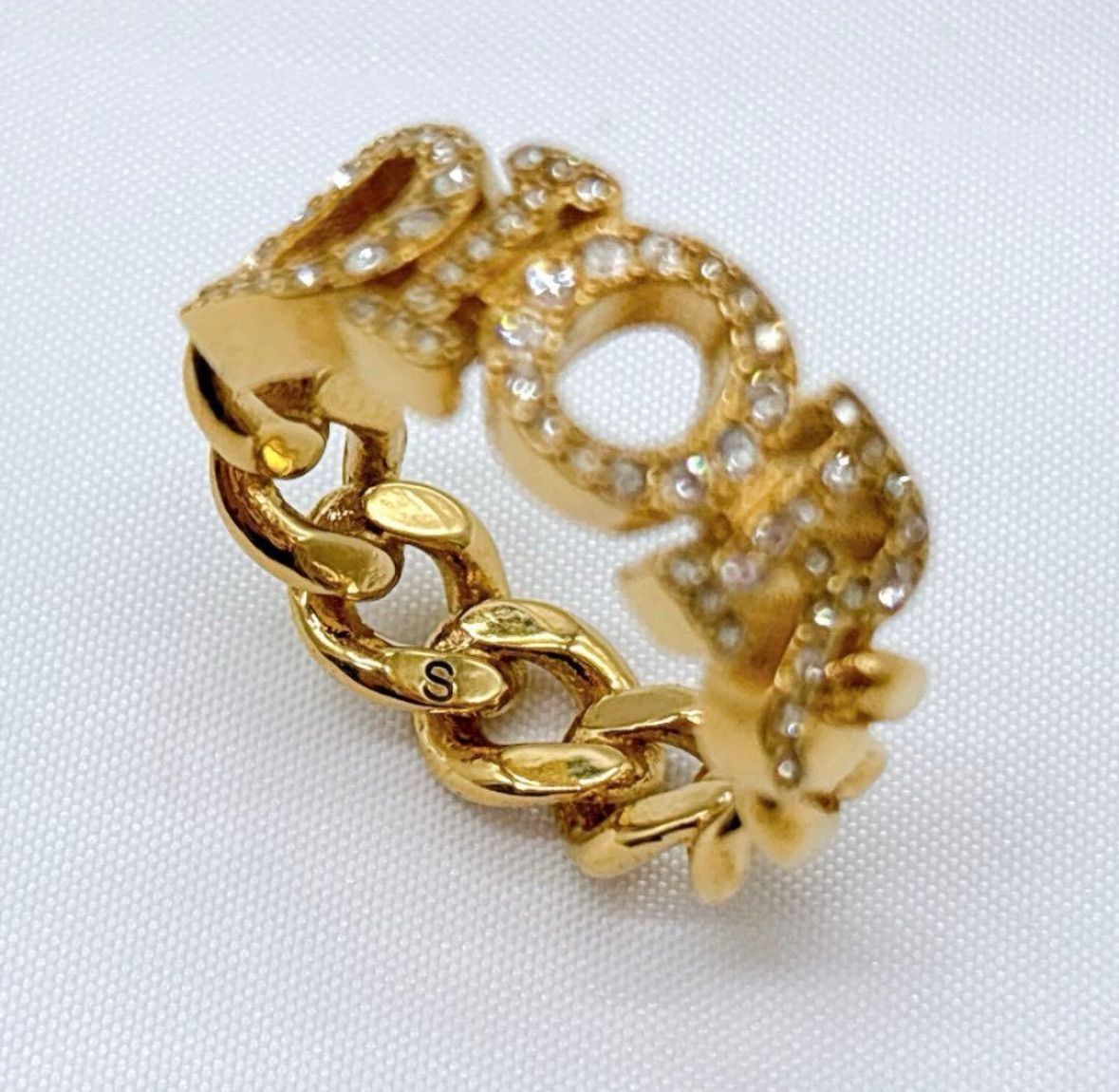 DIOR Dio(r)evolution チェーンリング 10号 箱付 正規品 指輪 ライン