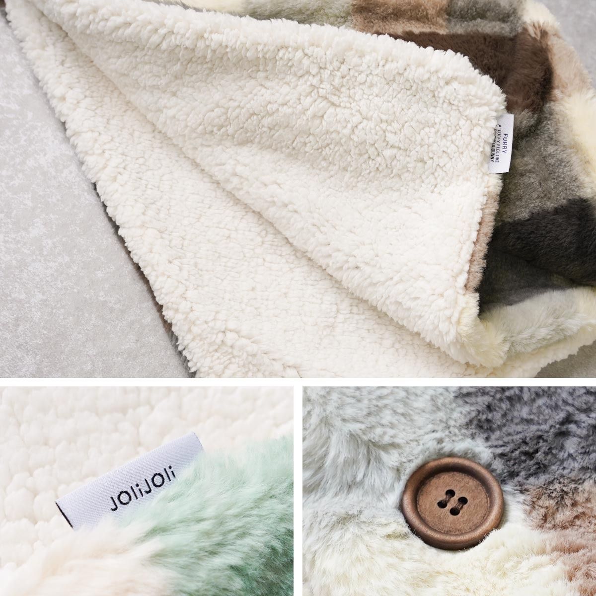 新品】ブランケット ひざ掛け グリーンチェック 厚手 裏ボア 2WAY