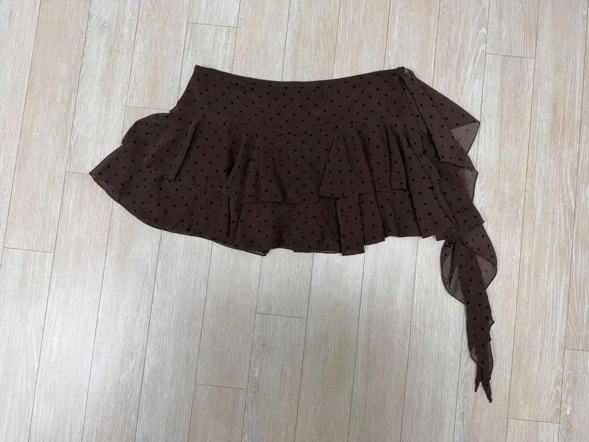 (M) ZARA ザラ ラッフル スカート パンツ ブラウン ドット スカート ギャル (M) ZARA ザラ ラッフル スカート パンツ ブラウン ドット スカート ギャル