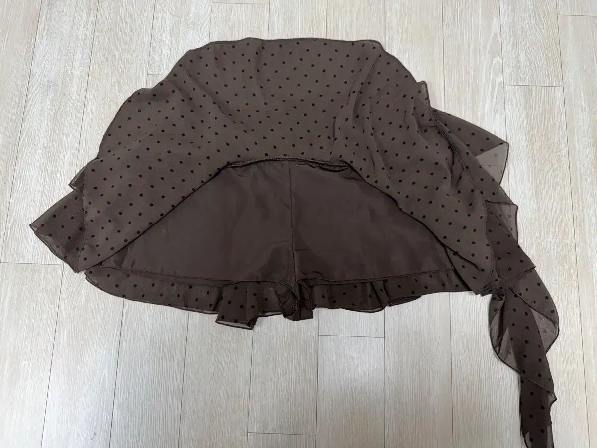 (M) ZARA ザラ ラッフル スカート パンツ ブラウン ドット スカート ギャル (M) ZARA ザラ ラッフル スカート パンツ ブラウン ドット スカート ギャル