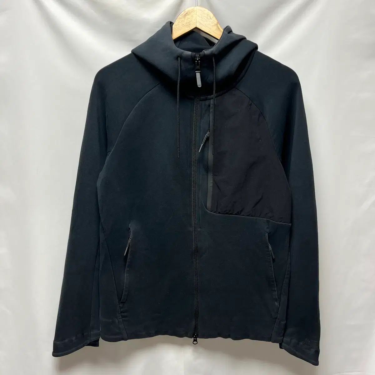 正規品/M NIKE ナイキ テックパック テックフリース ブラック フルジップアップ フリース フーディー