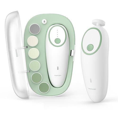 Momcozy 赤ちゃん つめやすり 電動 ベビー 爪切り セット LEDライト付き 7種類交換ヘッド 新生児 子供 つめきり 出産準備pms 7b48ce8b