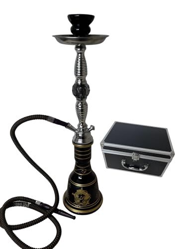 【新品】ブラックシーシャ【大型サイズ 】水タバコ 水パイプ 専用ケース入り 喫煙具 Shisha Hookah 全品検品済み【3ヶ月保証書付き】 067150e1