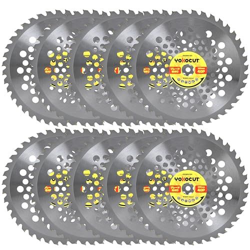 【新品】草刈り機 替え刃 チップソー 255mm 草刈り機の刃 電動刈払機用 刈り払い機 刃 【4面フル研磨で切れ味UP】草刈り刃 適用一般草刈り、山林、竹、芝や雑草、笹、小枝などの一般的な雑草や、小石が多い場所に (255mmx40P, 1 69eae348