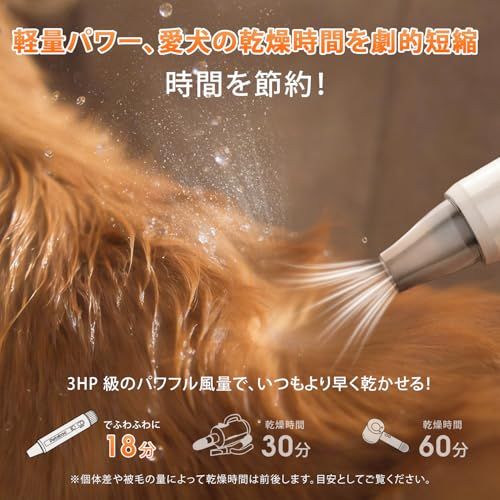 ☆新品☆Petaboo 犬ドライヤー マイナスイオン【無段階風速 低騒音 静電気除去】ペット ドライヤー 大風量ペットブロワー ペットグルーミング用 軽量 コンパクト 犬用 4種ノズル付き 大型犬 家庭用および旅行用 ペットサロン 【PSE認 cff55521