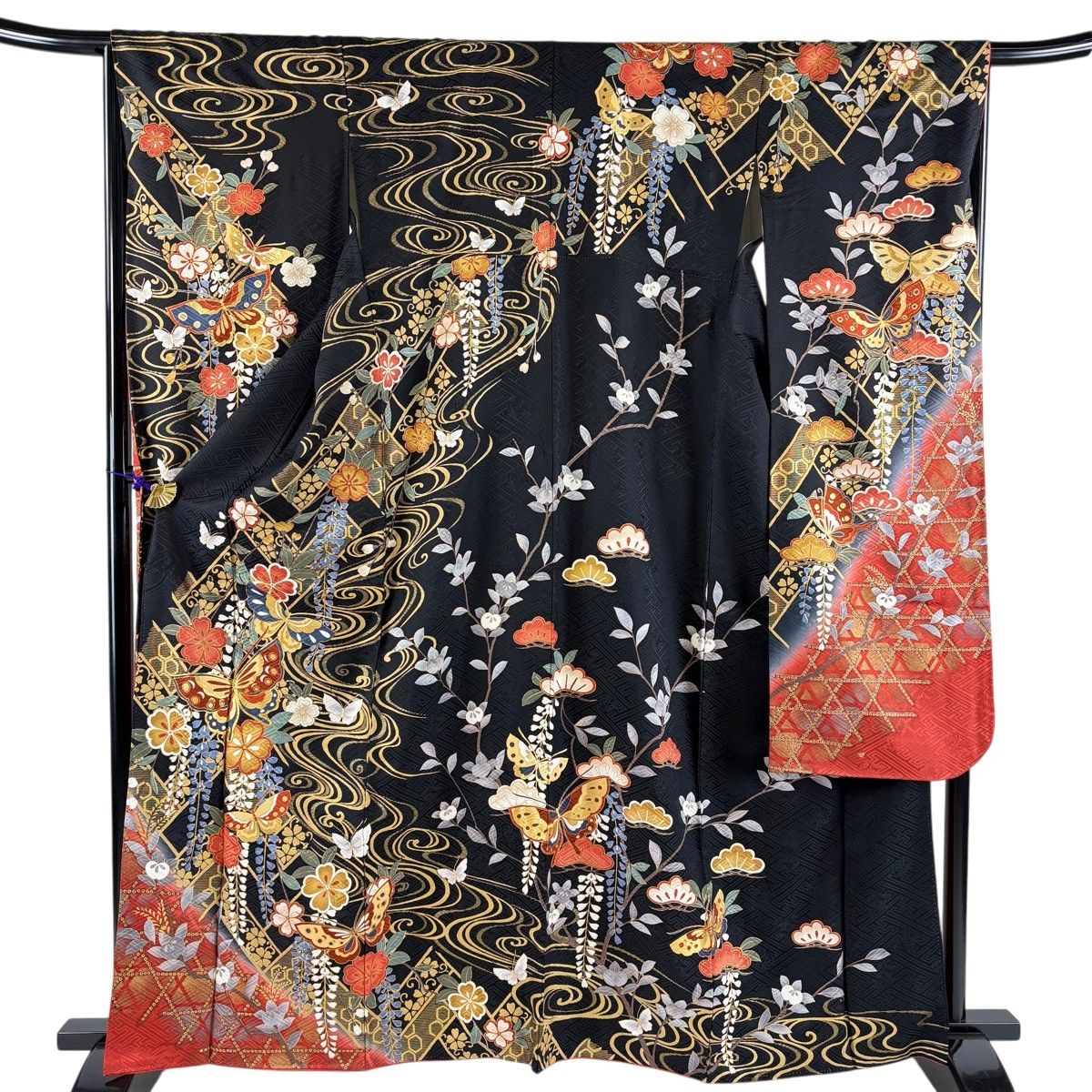 振袖 美品 名品 身丈163cm 裄丈67cm 正絹 【中古】 振袖 身丈163cm 裄丈67cm 正絹 美品 名品 【中古】 美品 振袖 身丈157cm