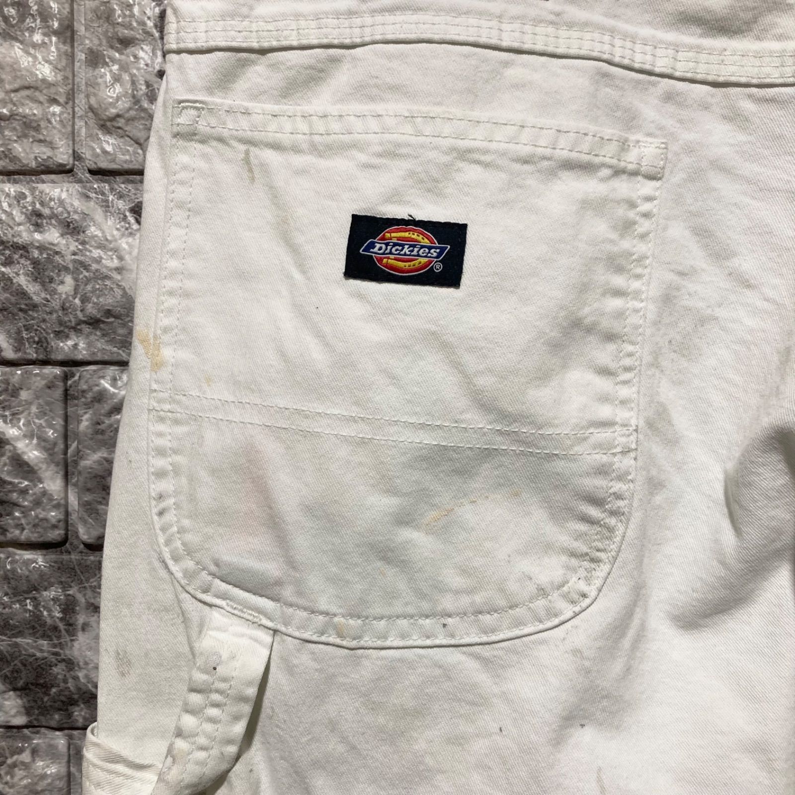 Dickies ホワイト ペインターパンツ ダブルニー ディッキーズ 白