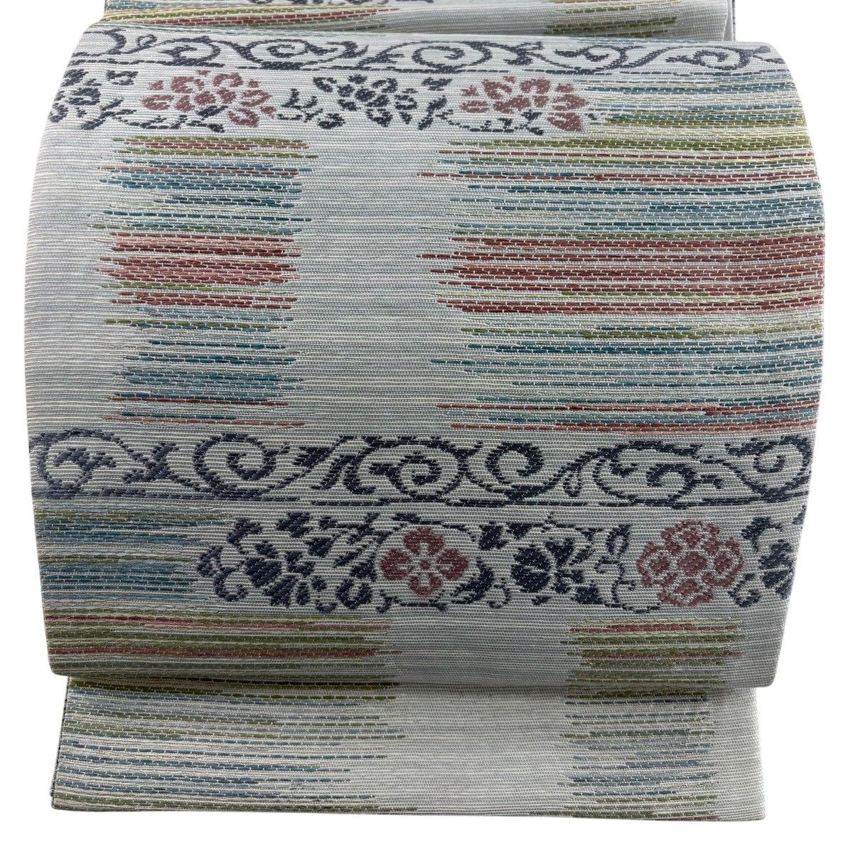 美品】 袋帯 秀品 関西仕立て 華文 草花 唐織 金糸 金色 六通 正絹