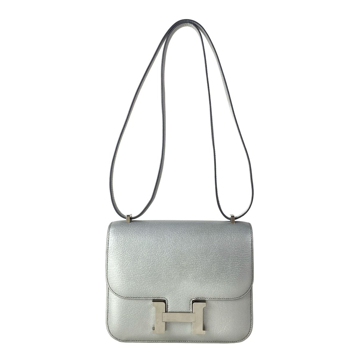 HERMES(エルメス) ショルダーバッグ美品 コンスタンス 3 ミニ ミロワール/コンスタンス18 アルジャン シルバー金具
