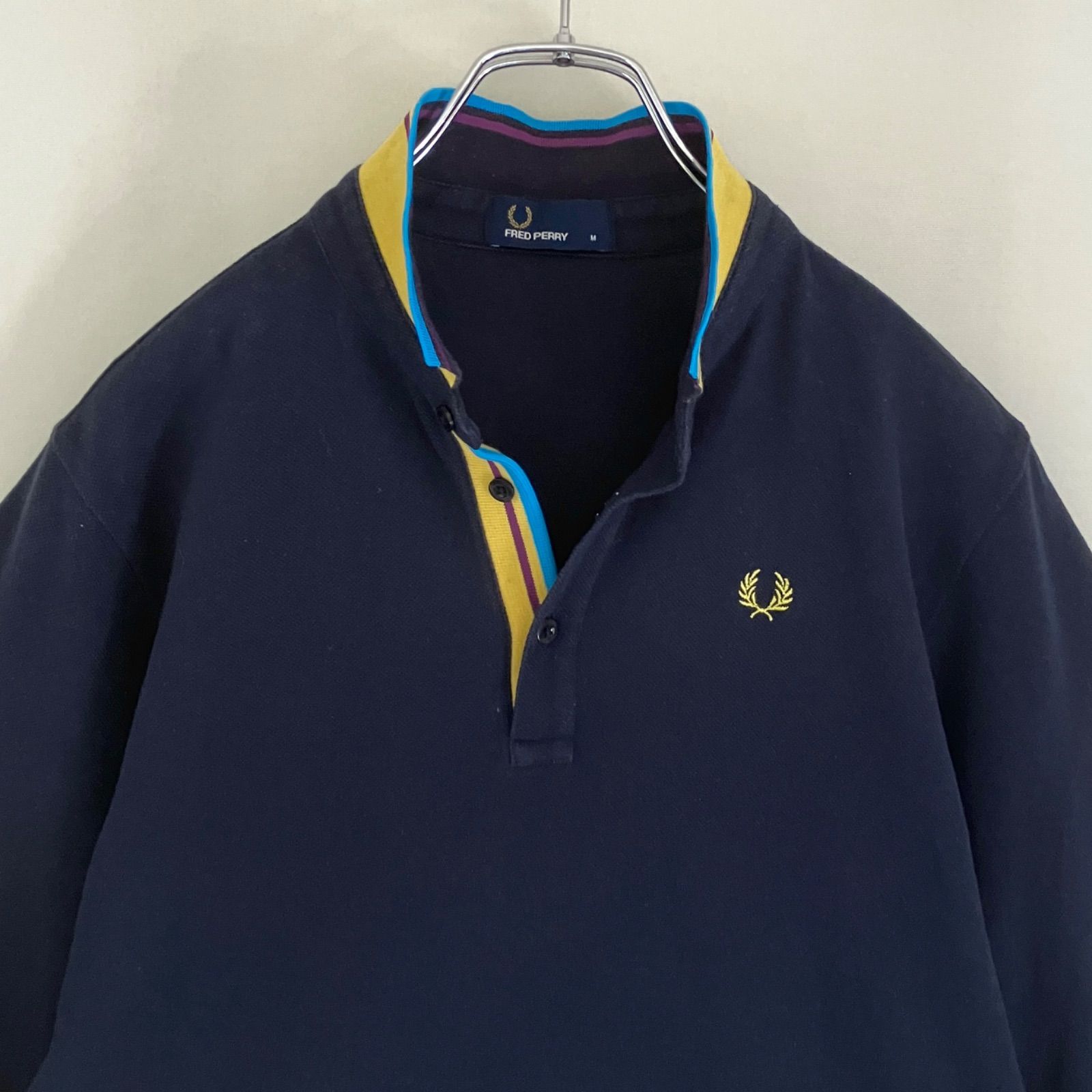 日本製☆フレッドペリー/FRED PERRY☆七分袖ポロシャツ☆ ナローカラー 