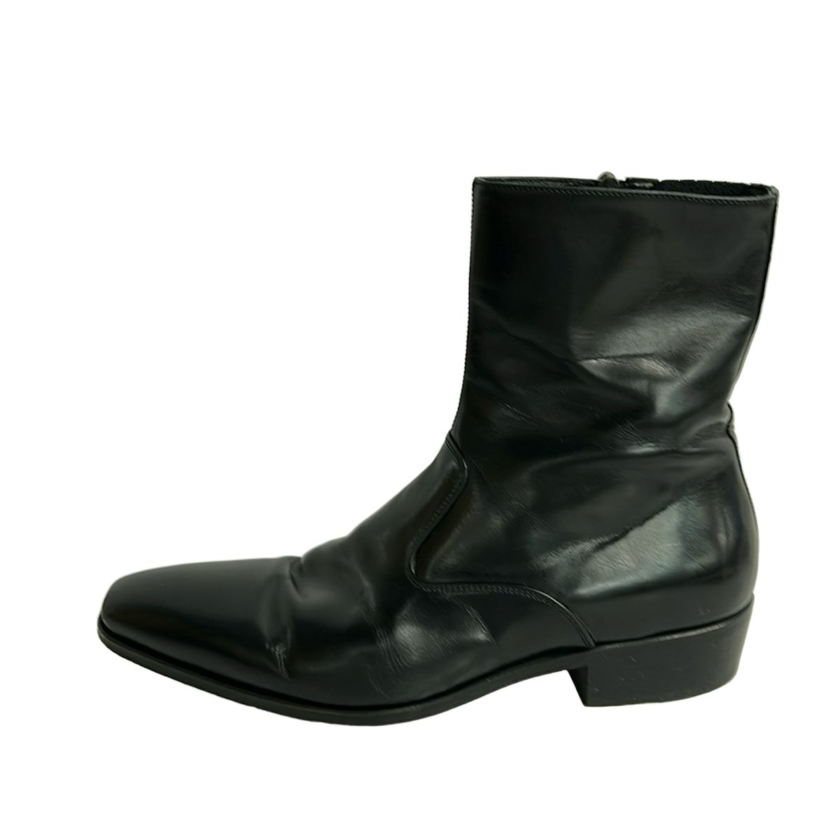 FERRAGAMO/SalvatoreFerragamo(サルバトーレフェラガモ) ショートブーツ 9 EE メンズ - 黒 サイドジップ レザー