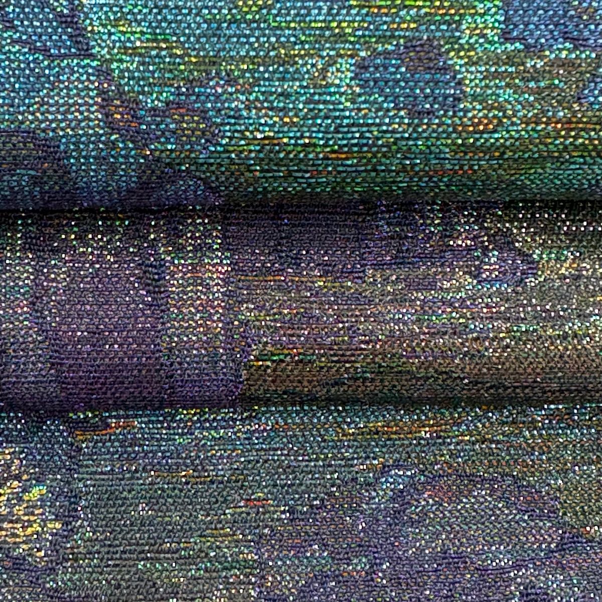 【美品】 袋帯 逸品 佐波理 落款 山並 樹木 金糸 箔 青紫 六通 正絹 【中古】