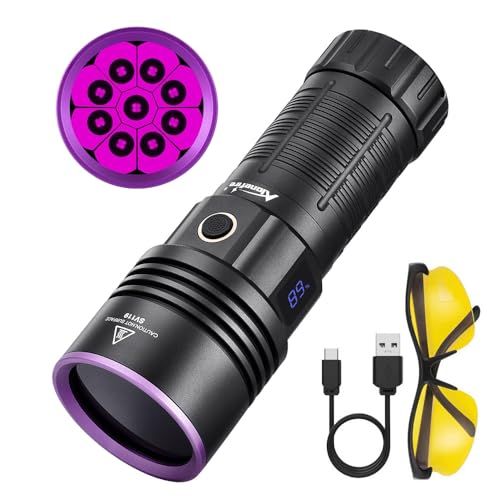 Alonefire SV119 90W 紫外線 ブラックライト 強力 UV LED ライト 波長365nm USB Type-C 充電式 アニサキスライト ウッド灯検査 ペット尿検出器 スコーピオン 鑑定 真贋 レジン用 硬化、猫真菌、釣り、 c83bac29