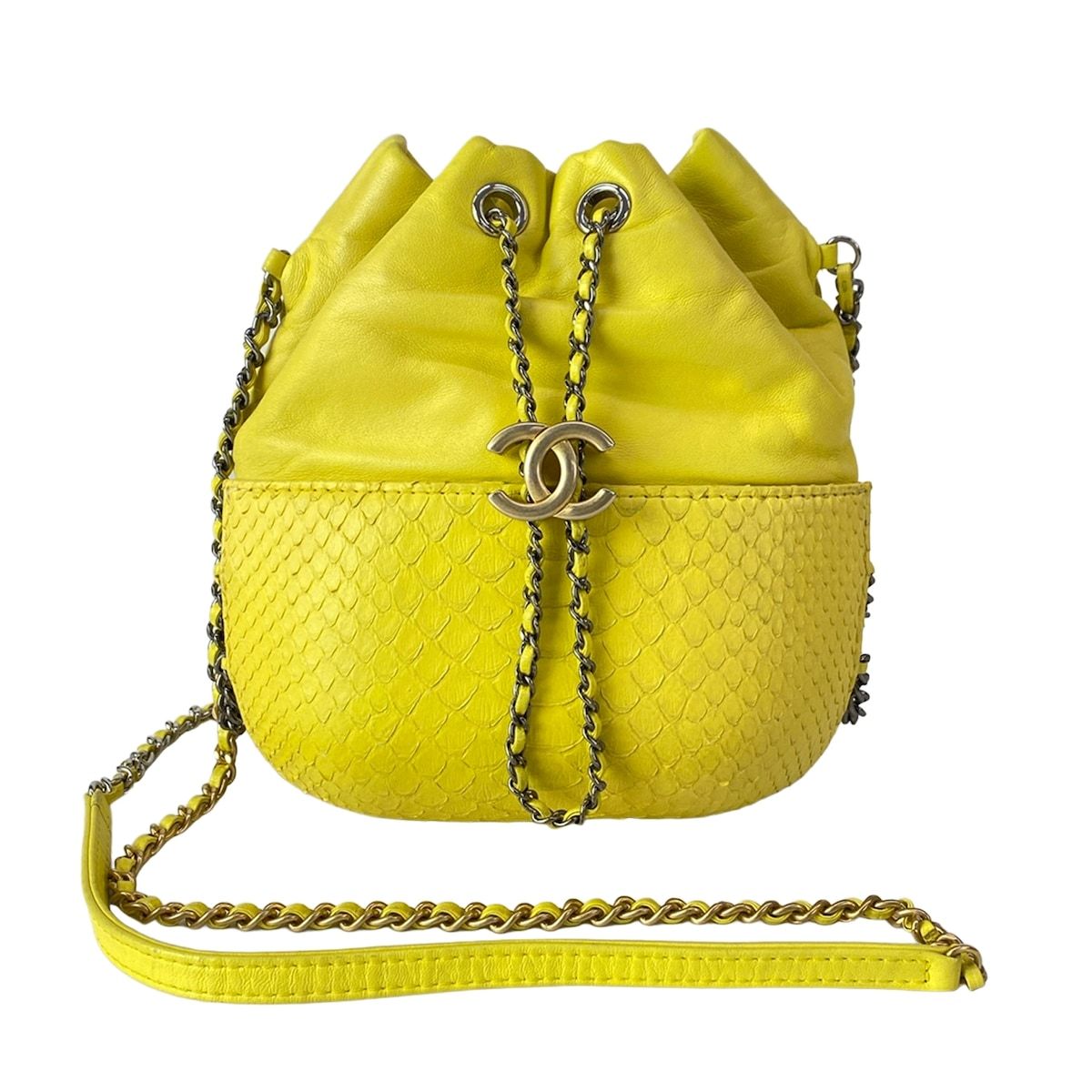 CHANEL(シャネル) ショルダーバッグ ガブリエルドゥシャネルパースバッグ イエロー ラムスキン