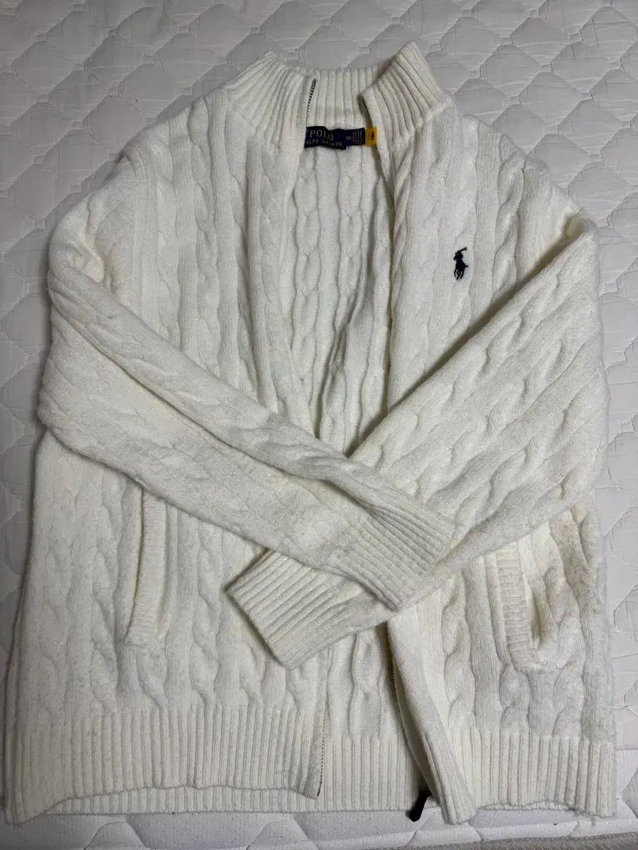 XL) 正規品 POLO RALPH LAUREN フルジップアップ 白 ケーブル編み ニット 出品