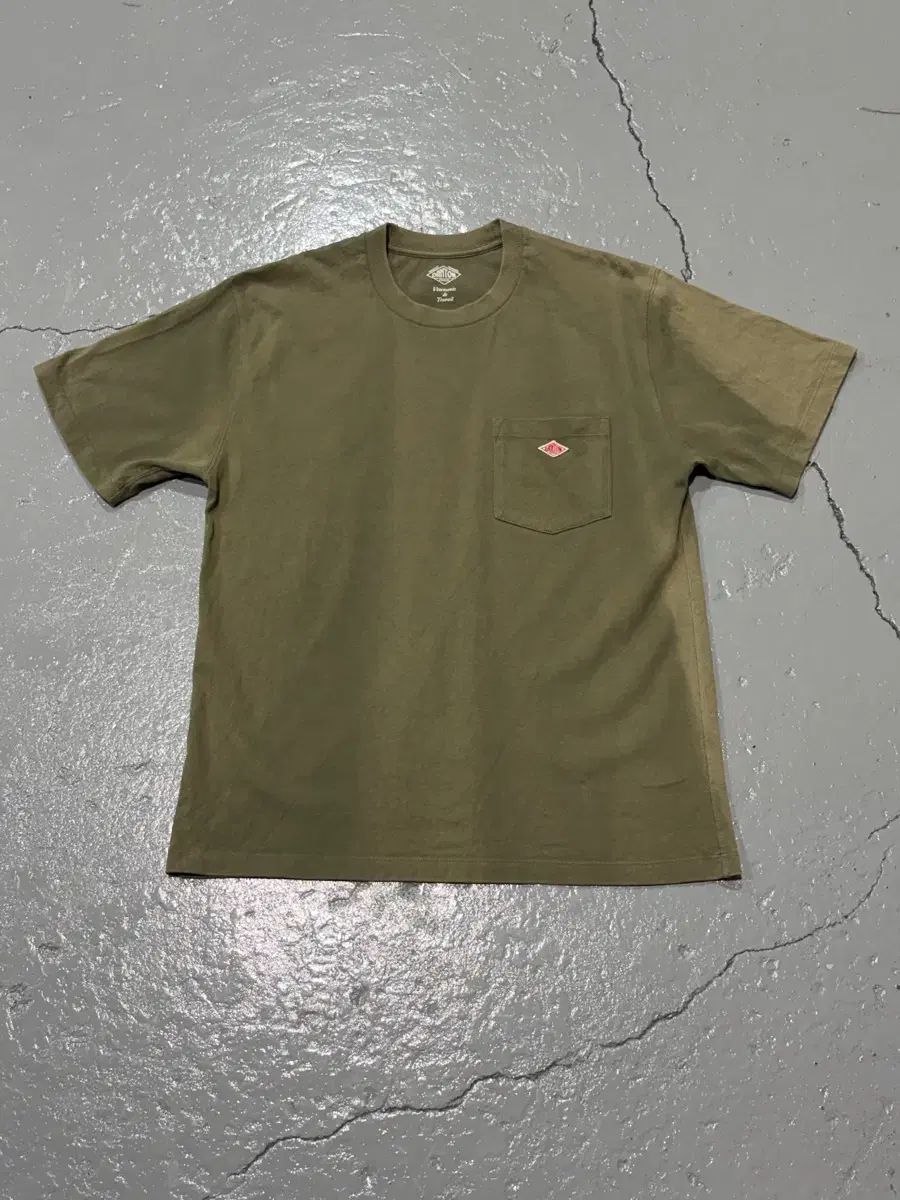 ダントン(Danton) サンフェーディング オリーブ ポケット 半袖 Tシャツ