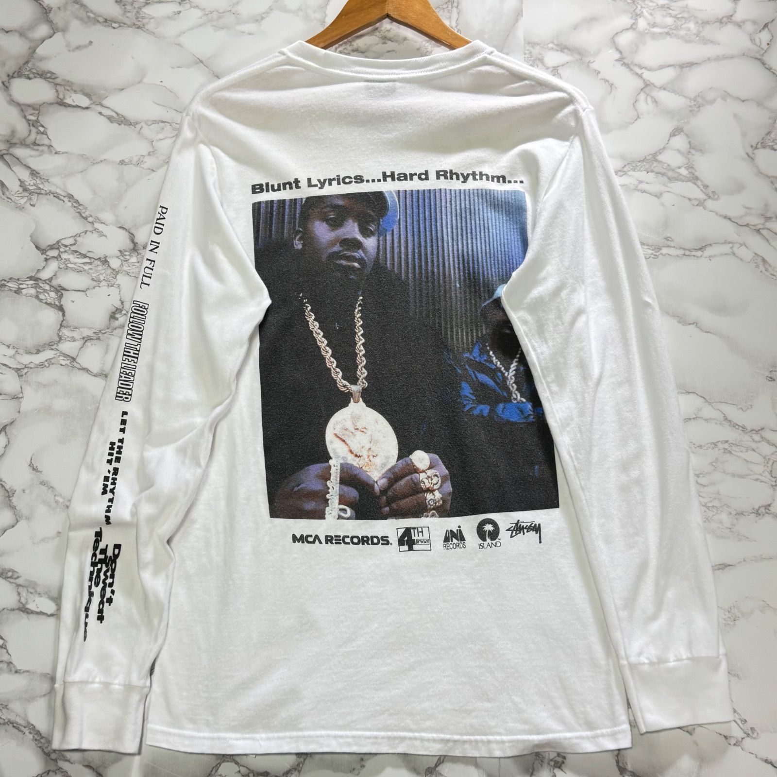希少【STUSSY ステューシー 【商品名】eric b rakim / 長袖 カットソー シャツ Tシャツ/バックプリント