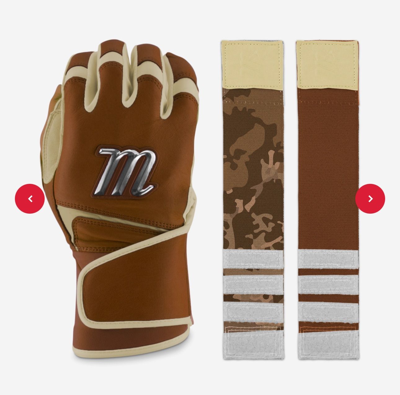 【プロ仕様】マルーチ MARUCCI バッティンググローブ フィット感抜群 ロングタイプ 野球用品 REMX BATTING GLOVES - TAN/BEIGE