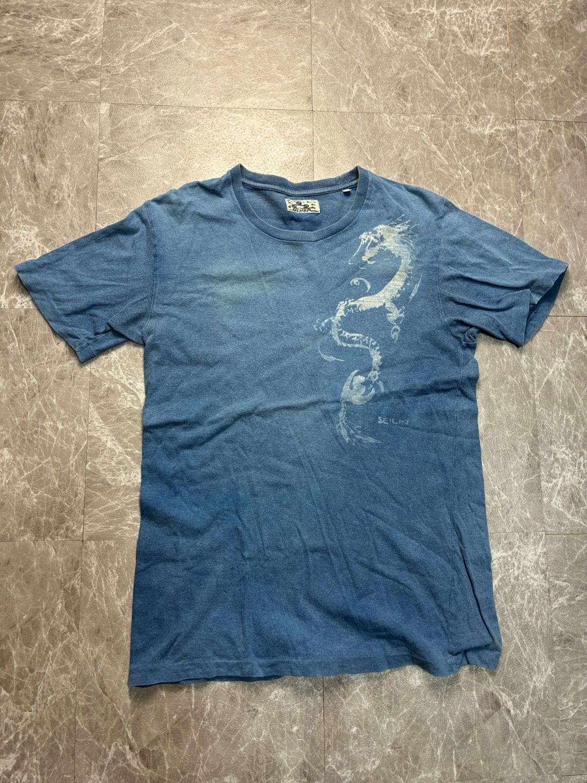美品】オクラ インディゴ Tシャツ M 聖林公司 日本製 藍染 OKURA 