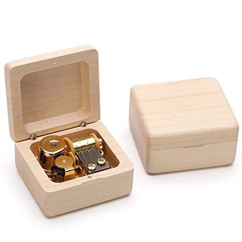 【特価商品】メープル 木製音楽ボックス - ((曲: Wind Castle Note in 18 the Mini Sky//金メッキのムーブメント搭載)) オルゴール 4,264円