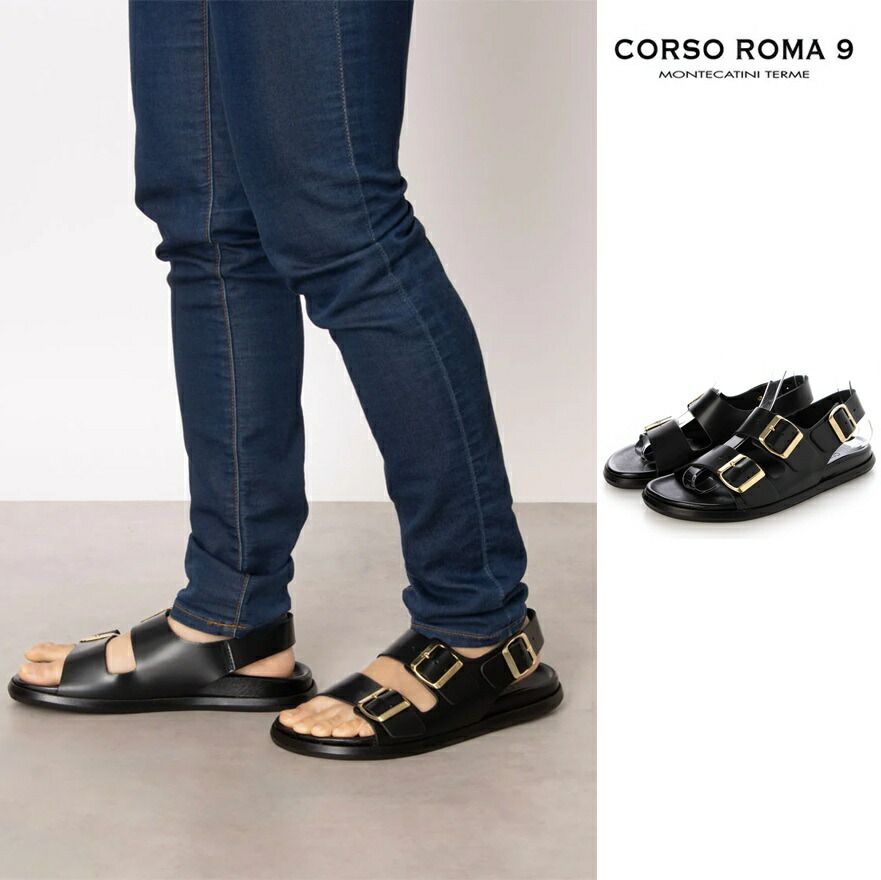 CORSO ROMA 9 コルソローマ サンダル ダブルベルト レザーサンダル 正規輸入品 レディース イタリア製 ハンドメイド 26SS 春夏 15,120円