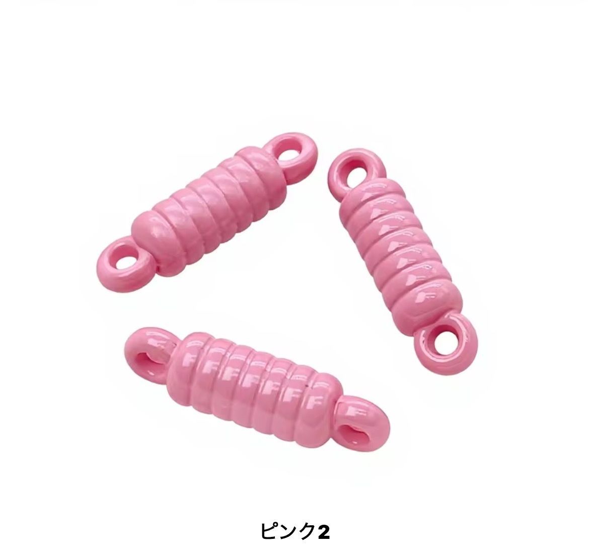 ハンドメイドコネクター　12個  キャッツアイピンク多角 2個売り】キーホルダーパーツ コネクターパーツ カラフル DIY 連結