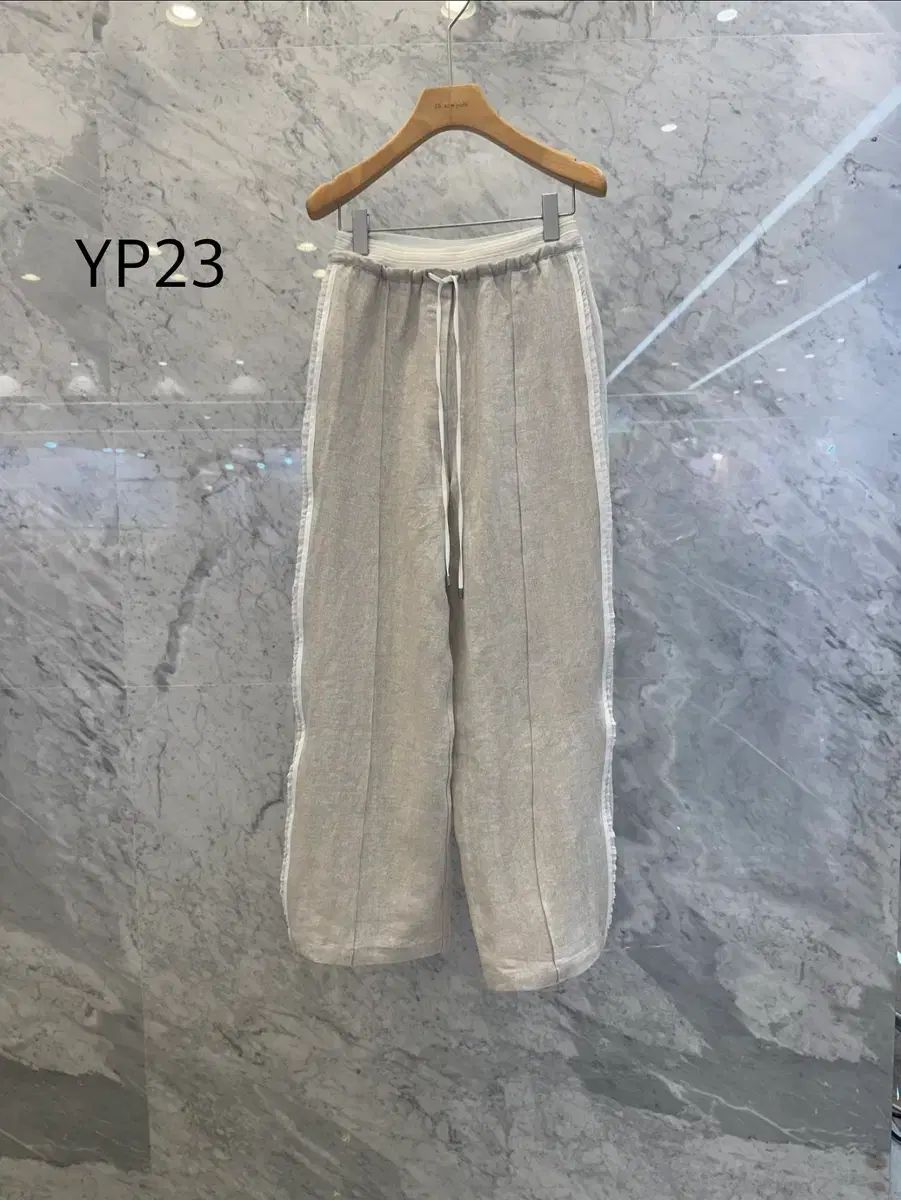 jsNEW YORKスタイル新作フリルPOINTバイカラーリネンワイドパンツ