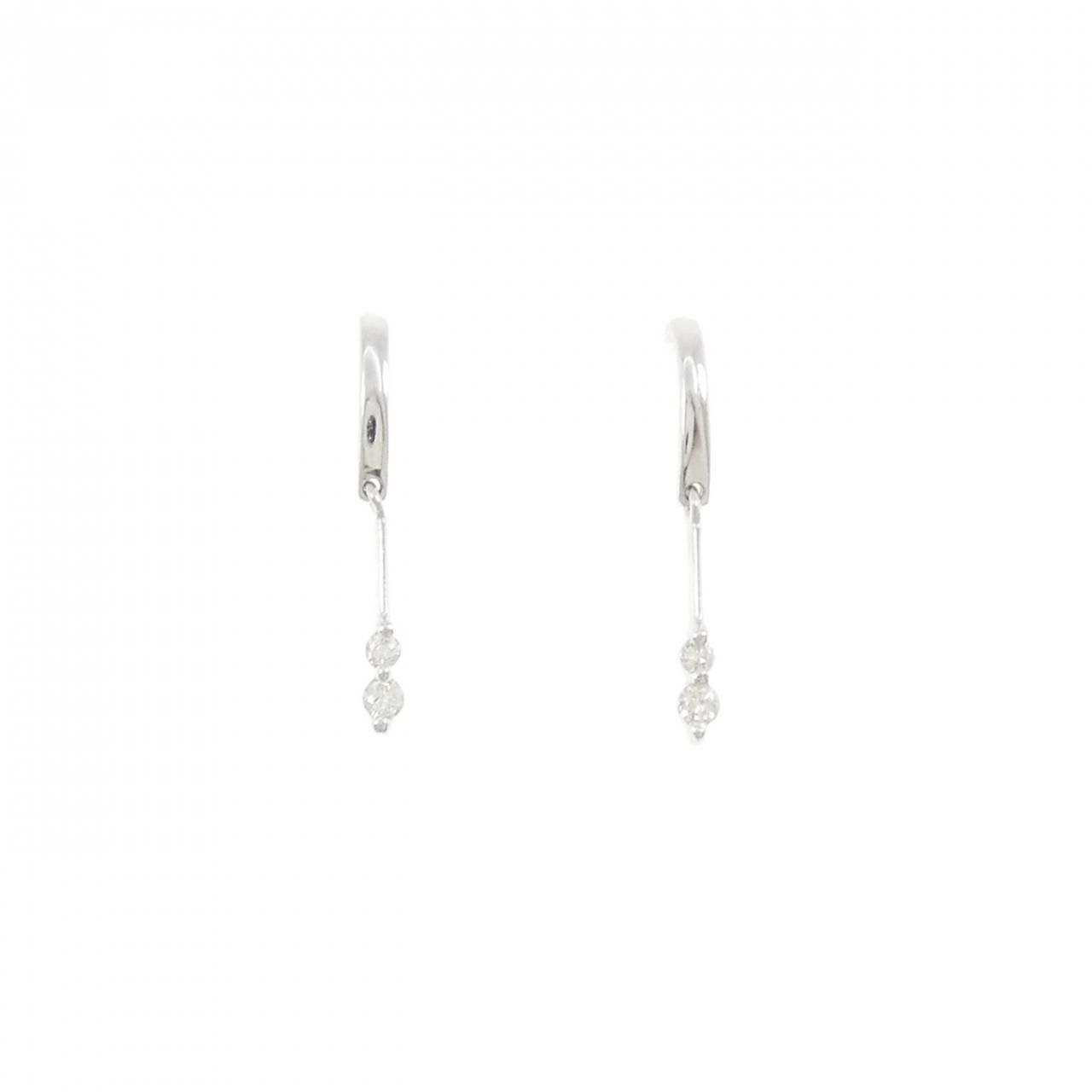 K18WG ダイヤモンド ピアス 0.10CT