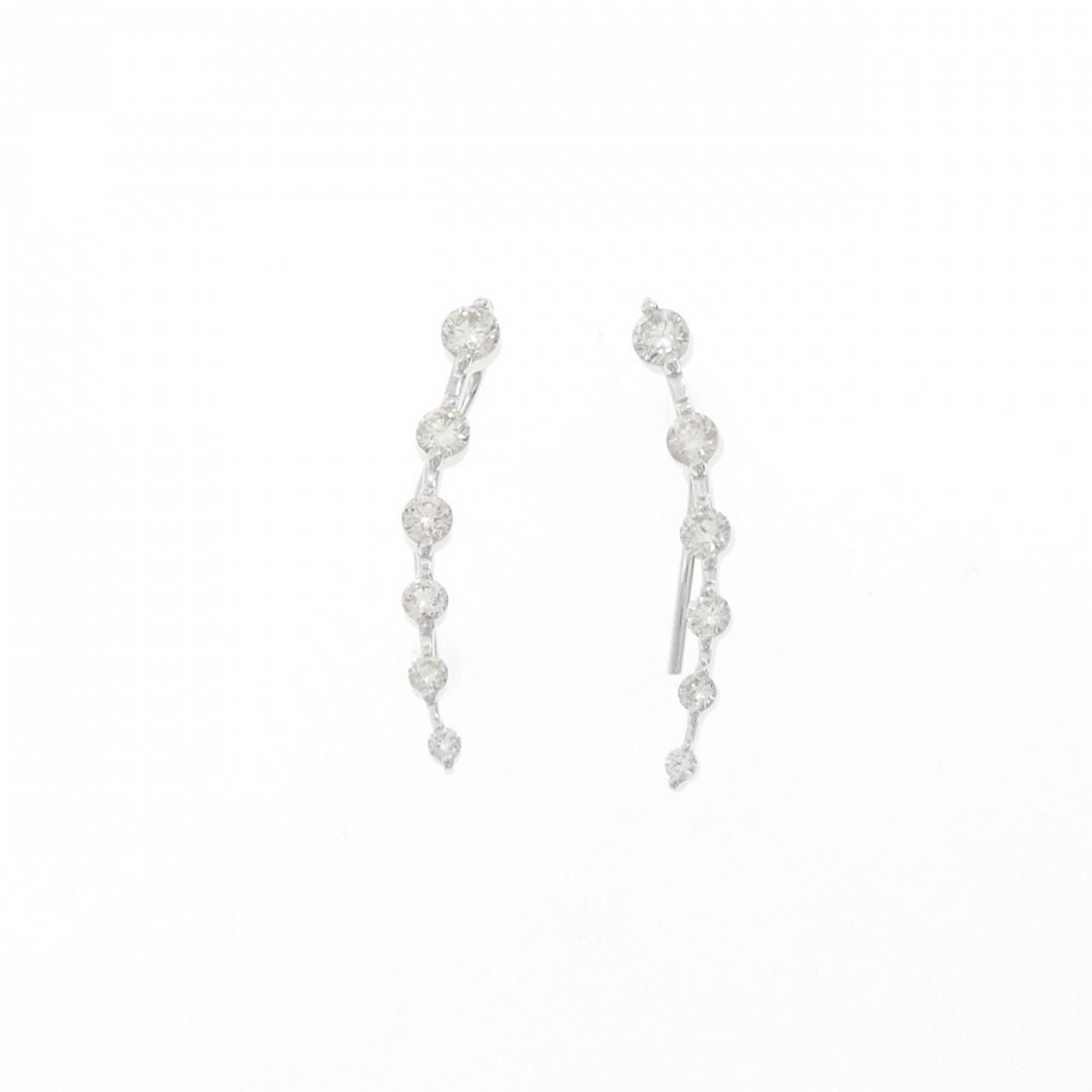 K18WG ダイヤモンド ピアス 0.70CT