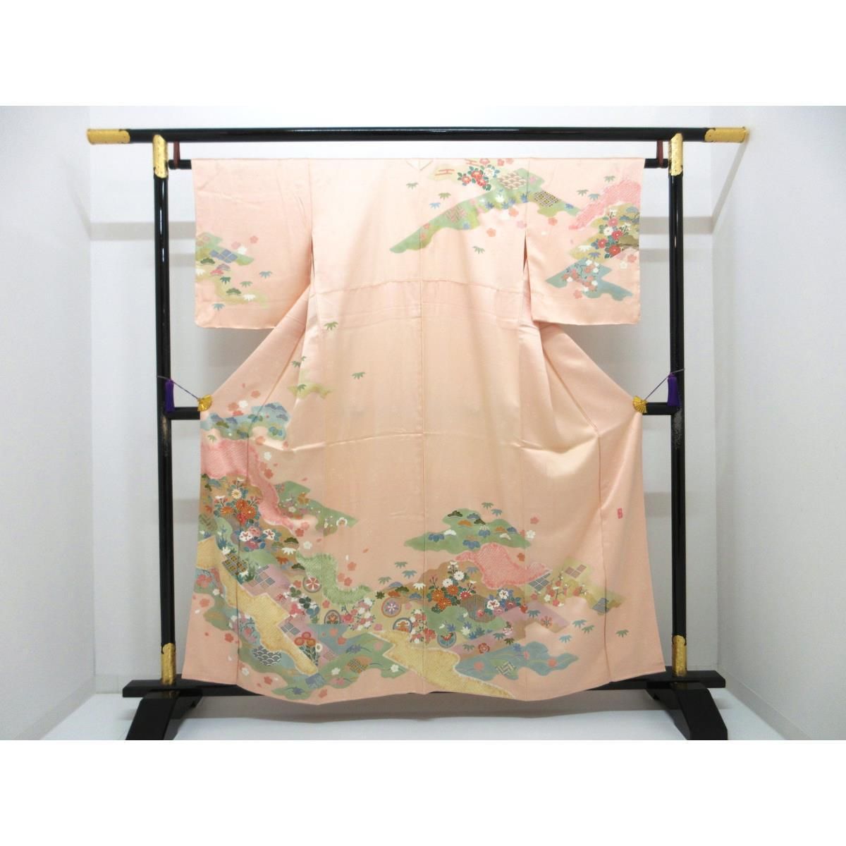 訪問着　友禅金彩加工　刺繍加工 未使用品】訪問着 友禅金彩加工 刺繍入り Sサイズ - メルカリ