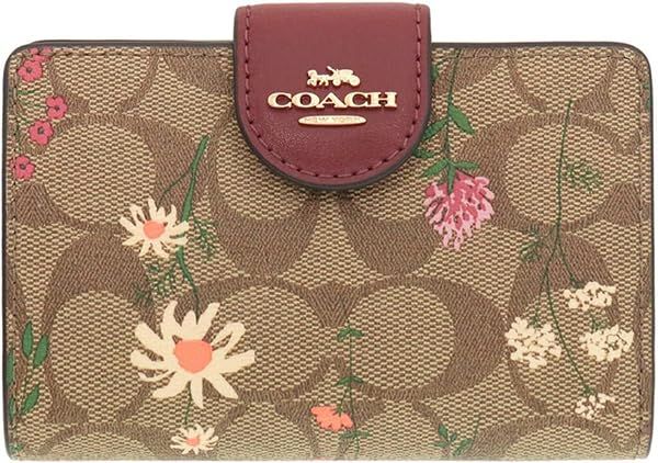 二つ折り財布 ペタル プリントコーナー ジップ ウォレット レディース スヌーm コーチ COACH MEDIUM CORNER ZIP WALLET ミディアム コーナー ジップ
