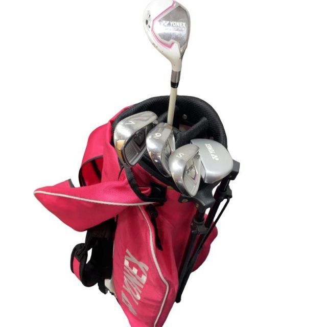 中古】 ヨネックス YONEX ジュニア 7S ホワイト/ピンク クラブセット
