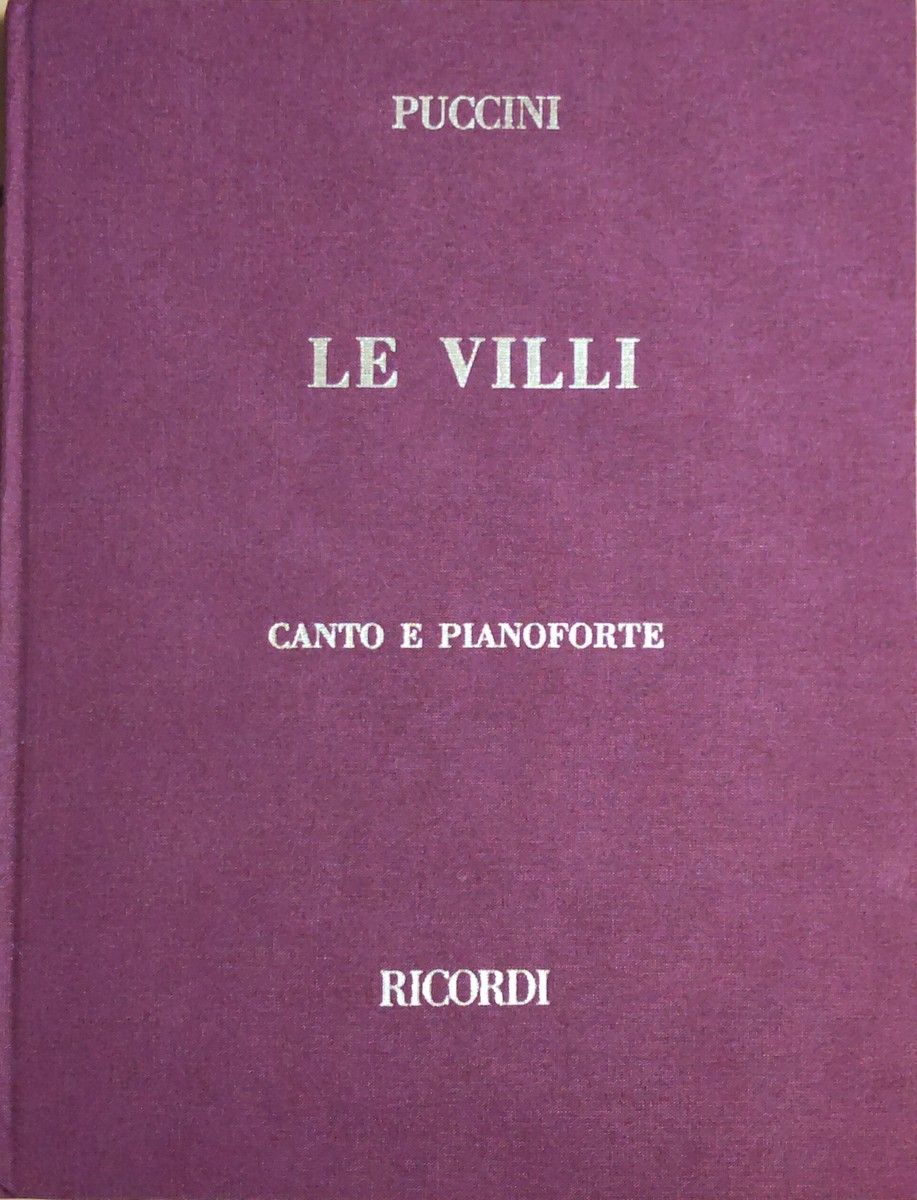 プッチーニ 歌劇「妖精ヴィッリ」 (ヴォーカルスコア) 輸入楽譜 Puccini Le Villi リコルディ/Ricordi 洋書