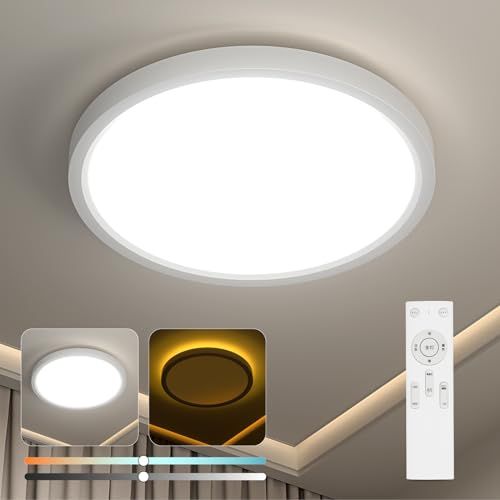 [禄越] シーリングライト led 照明器具 6畳 間接光 照明 30W 4000lm 調光調色 リモコン付 常夜灯モード タイマー 薄型 ledシーリングライト 省エネ 節電 簡単取付 天井照明 電気 キッチン リビング 子供部屋 寝室 和室 洋室 国内発送