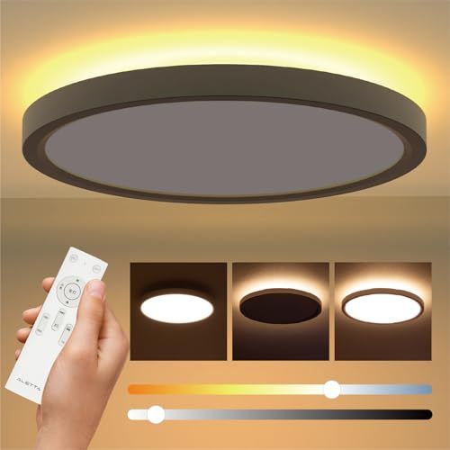 【ｈｉｄｅｍａｓａ】シーリングライト LED 間接照明 調光調色 上下発光 照明器具 節電対策 リモコン操作 タイマー機能 省エネ 薄型 簡単取付 天井照明 和室 洋室 キッチン 寝室 洗面所 リビング 日本語取扱説明書 (単品, 36W) 国内発送
