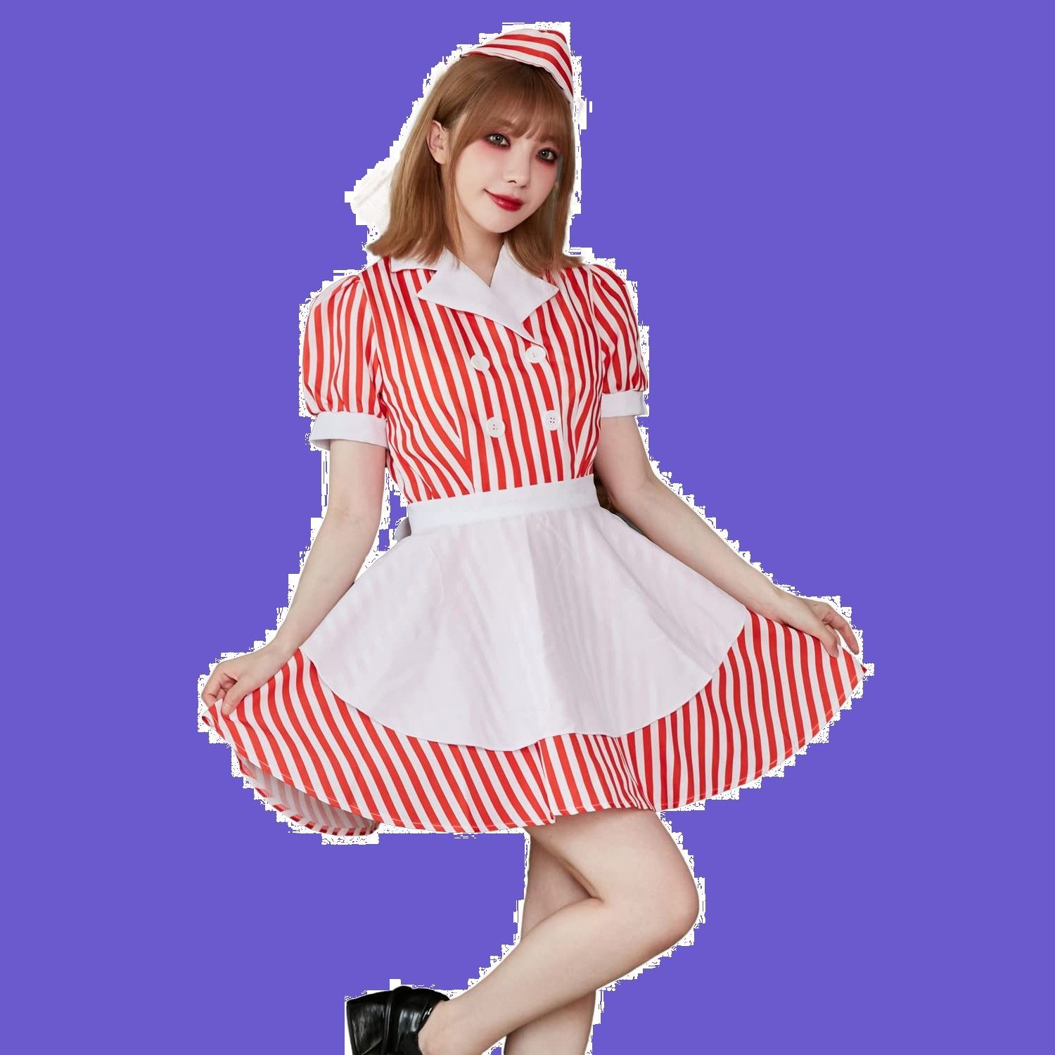 メイド服 衣装 メイド ダイナー 制服 仮装 レディース コスプレ ハロウィン コスチューム [ブライトララ]