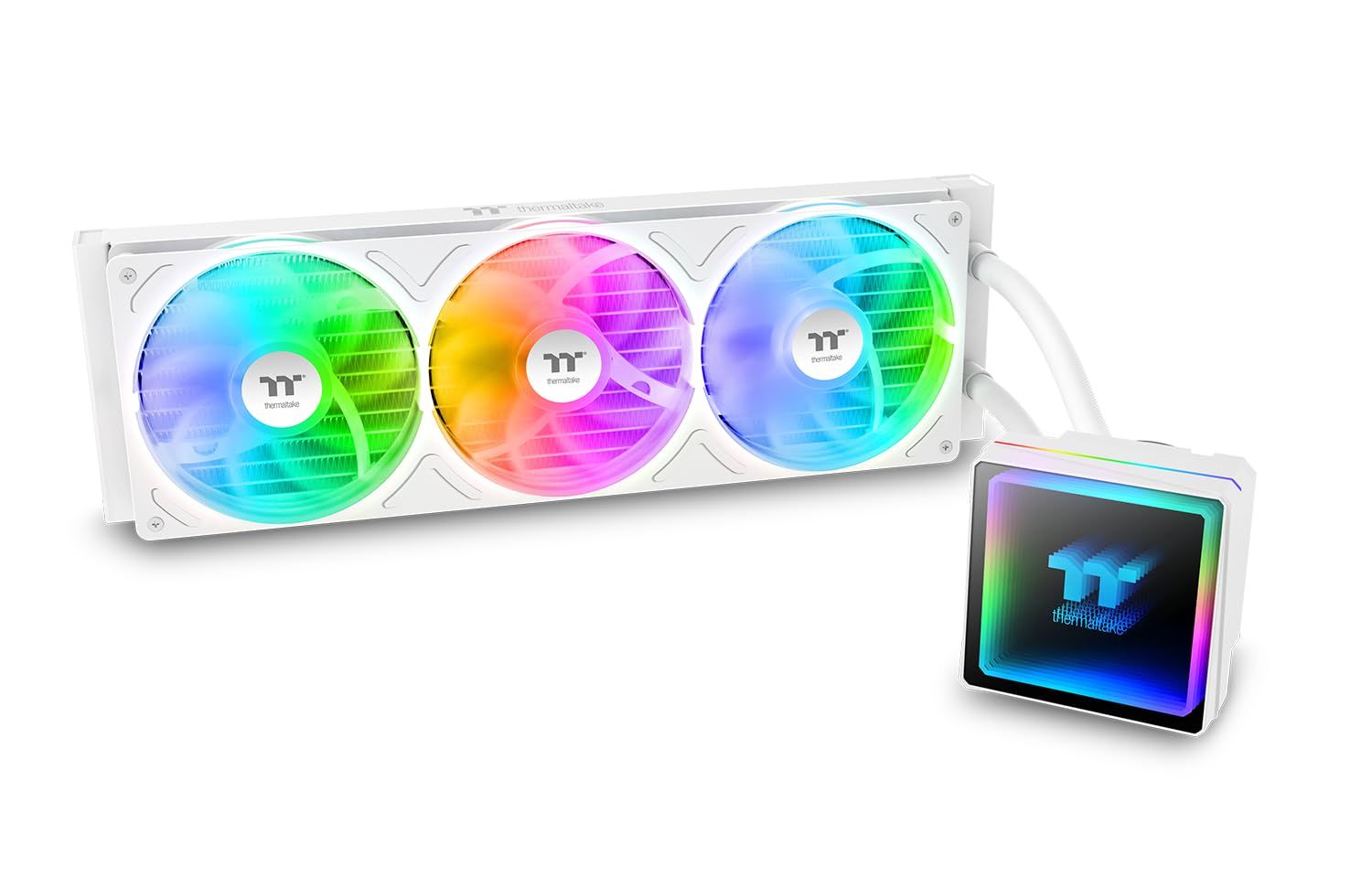 新品 Thermaltake TH360 V3 ARGB Sync Snow All-In-One Liquid Cooler オールインワン 360mm 水冷CPUクーラー CL-W468-PL12SW-A FN2672