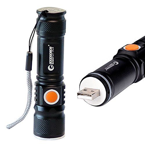 グッド・グッズ 高輝度 1800LM USB 充電式 懐中電灯 強力 小型 IP65 防水 ハンディライト ledライト ズーム機能 アウトドア 防災対策 犬散歩 自転車 登山 防災 地震 避難対策 ES-20U 国内発送