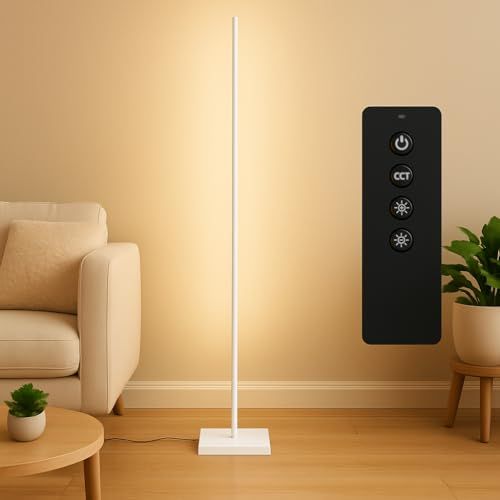 Wio Mio LED 無段階調光調色 3色温度調光 リモコン付きフロアランプ 間接照明 タッチコントロール スタンドライト 12W フロアスタンドランプ 120cm シンプル スタンドライト 室内照明 おしゃれ 北欧フロアランプ 玄関照明 (ホワイ 国内発送