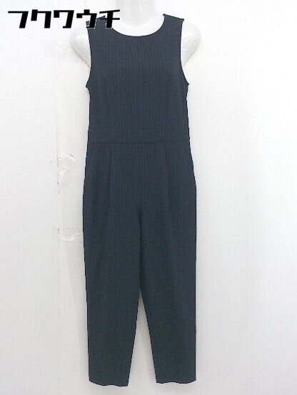 ◇ apart by lowrys ピンストライプ ノースリーブ オールインワン サイズM ブラック ブルー レディース 【中古】 【1107130000746】