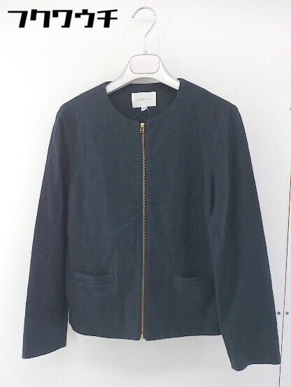 ◇ fredy emue フレディ エミュ NOLLEY'S ノーリーズ 長袖 ノーカラー ジャケット サイズ38 ネイビー レディース 【中古】 【1107080004856】