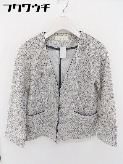 ◇ B:MING by BEAMS ビーミング by ビームス 長袖 ノーカラー ジャケット アイボリー ブラック レディース 【中古】 【1109100024752】