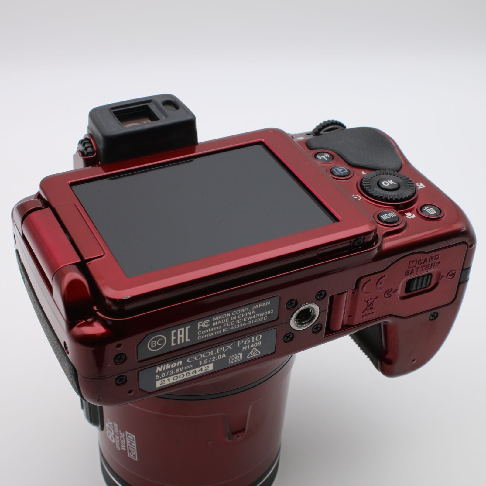 美品】 Nikon COOLPIX P610 光学60倍 1600万画素 レッド デジタル
