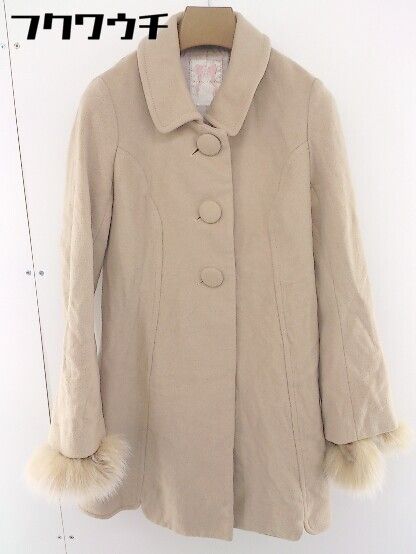 ◇ ◎ WILLSELECTION ウィルセレクション 袖ファー ウール 長袖 コート サイズ 1 ベージュ レディース 【中古】 【1110210004428】