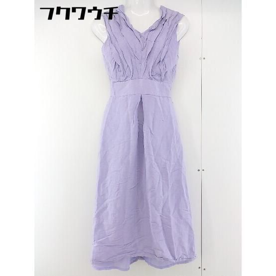 ◇ DRWCYS ドロシーズ リネン混 Vネック ノースリーブ 膝下丈 ワンピース サイズ1 パープル レディース 【中古】 【1111010003352】