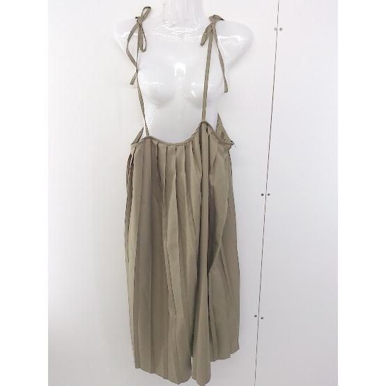 ◇ merlot plus メルロープリュス キャミソール サイドジップ 膝下丈 ワンピース ベージュ レディース 【中古】 【1111190001759】