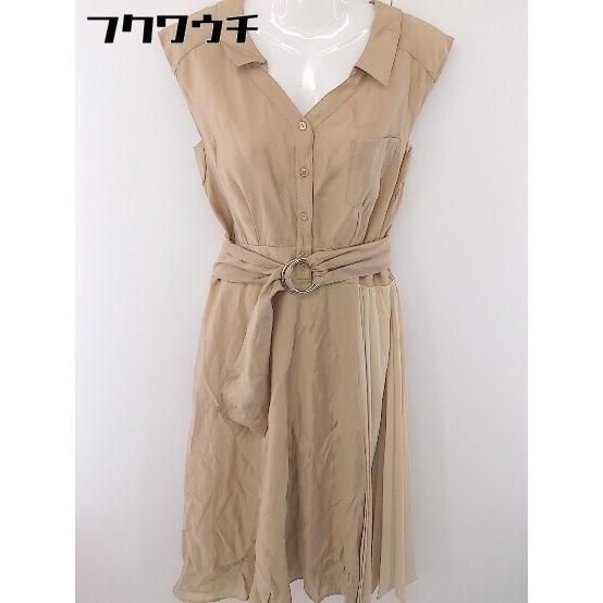 ◇ ◎ MISCH MASCH ミッシュマッシュ ベルト付 ノースリーブ ロング ワンピース サイズM ベージュ レディース 【中古】 【1111220018214】
