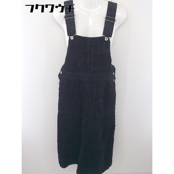 ◇ ALICIA PAGEBOY コーデュロイ ノースリーブ スリット ロング ジャンパースカート サイズF ブラック レディース 【中古】 【1112180004149】