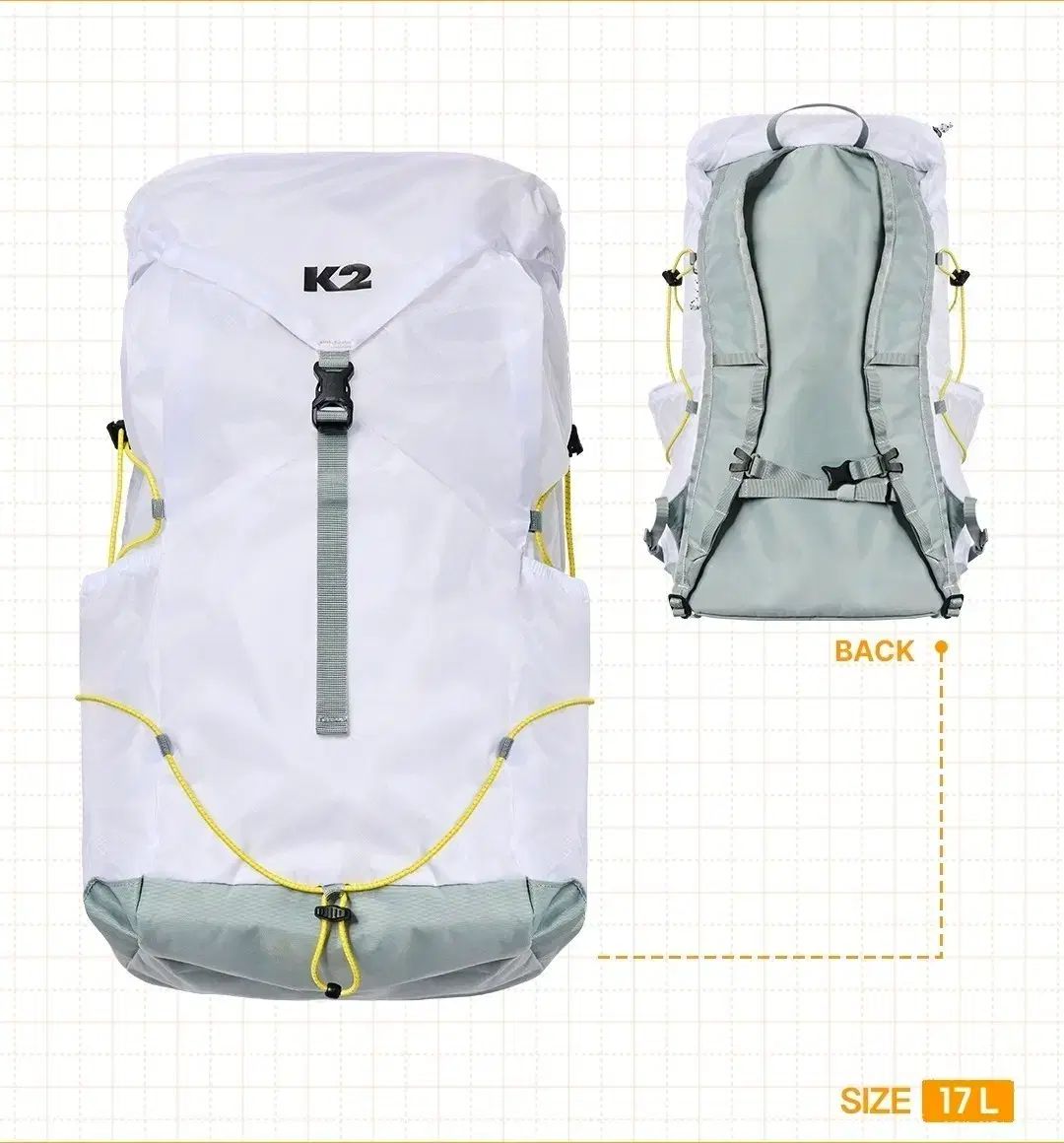 K2 アサームハイキング 17L 軽量登山バッグ